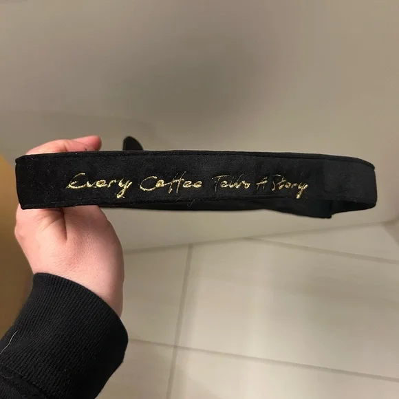 Starbucks Black Velour Mini Shoulder Bag Gold Logo Y2K Rare Small Purse - Picture 5 of 6